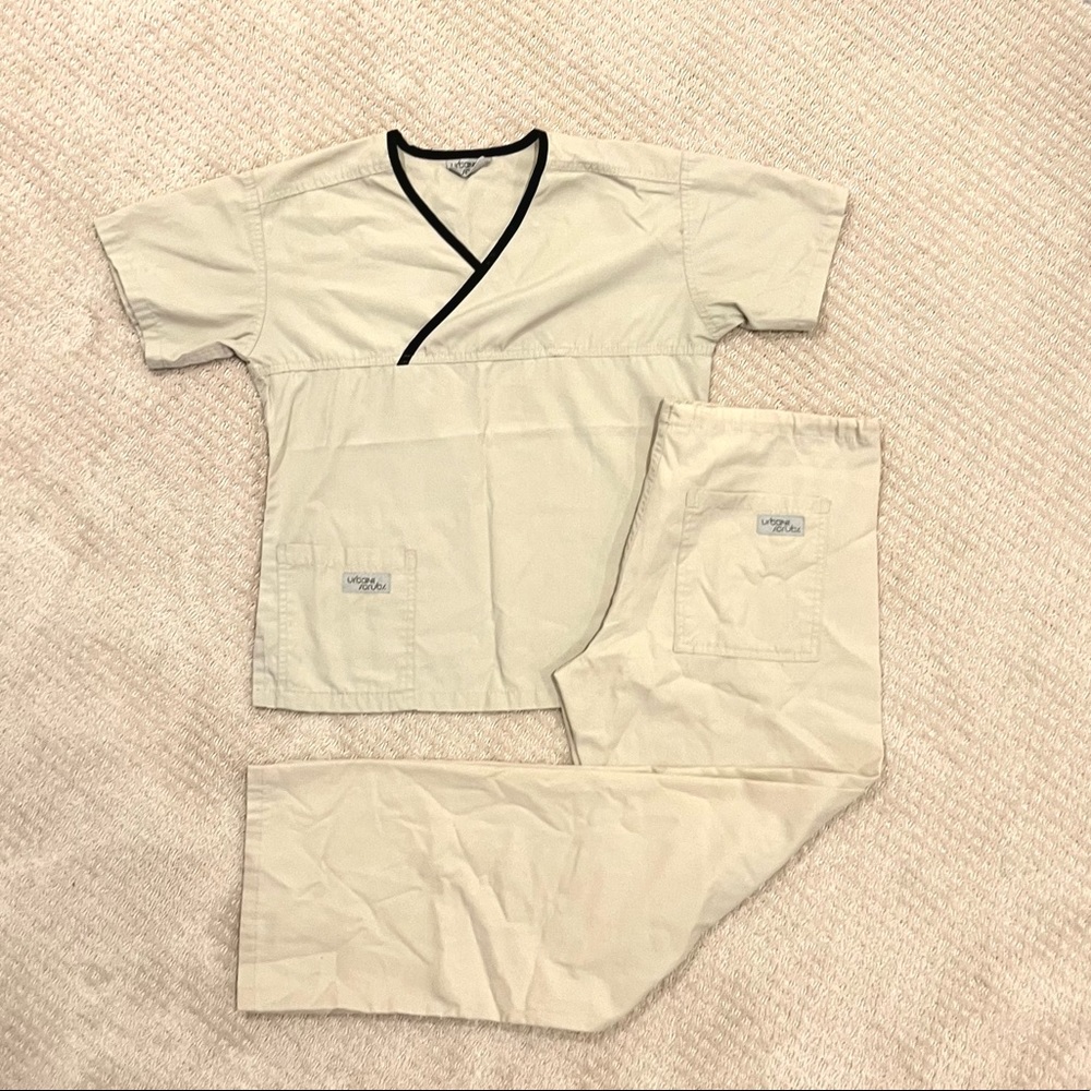 Tan and Black Professional Medical Uniform Set